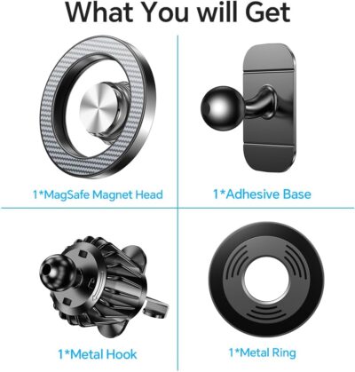 Kaistyle for Magsafe Car Mount【20 Strong Magnets】Magnetic Phone Holder for Car Phone Holder Mount Dash Mounted Holders Cell Phone Holders for Your Car Accessories for Women Men for iPhone 17 16 15 14 - Image 8