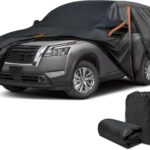 Car Cover for Nissan Pathfinder 1992-2025, SUV Full Car Cover Waterproof All Weather for Automobiles, Outdoor Sun Rain UV Snow Dust Protection, Custom Fit with Driver Door Zipper & Reflective Strips