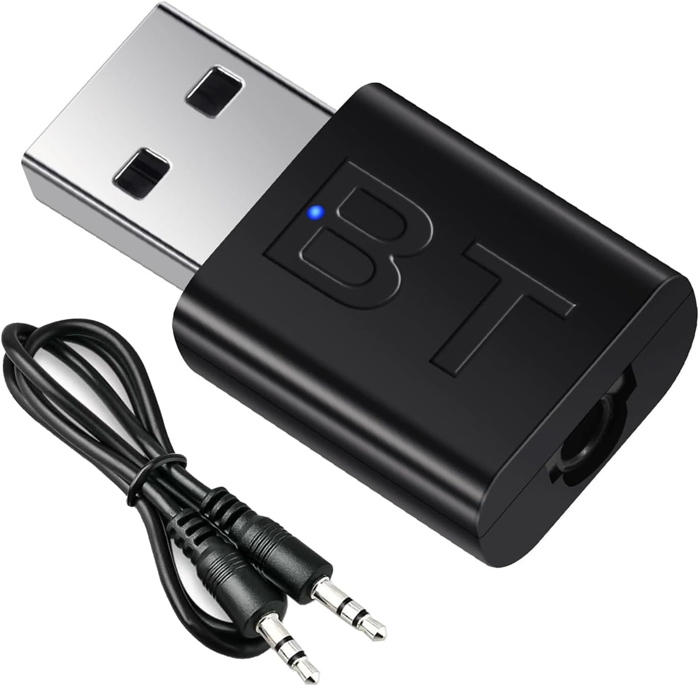 61XeqzbuNXL._AC_SL1500_.jpg Mini 2-in-1 USB 3.5mm Bluetooth Receiver Car Kit,Bluetooth 5.4 Wireless Receiver Adapter,Low Latency Noise Cancellation,Plug and Play,Wireless Music Receiver for Car Music/Stereo Audio - Image 1