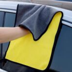 1PC Thick Coral Fleece Car Drying Towel: Super Absorbent, Ideal for Quick Car Cleaning,Multi-Functional Towel,23.64 x 11.82 in, Yellow