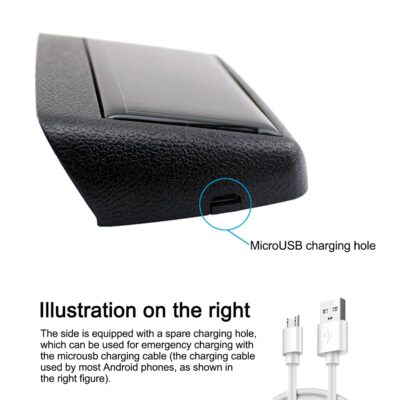 Car Auto Digital Dashboard Clock Small Clocks Solar Powered Stick-On Luminous Time Clock with Temperature LCD Screen Display for Car Interior(Green) - Image 8