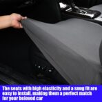 BESULEN Car Back Seat Cover, Dustproof Elastic Cloth Vehicle Rear Seat Bench Protector for Pets Kids, Waterproof Stretch Automobile Interior Accessories, Universal for Sedan Truck SUV (Black) - Image 6