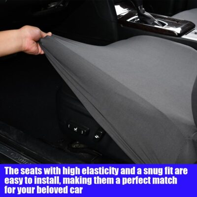 BESULEN Car Back Seat Cover, Dustproof Elastic Cloth Vehicle Rear Seat Bench Protector for Pets Kids, Waterproof Stretch Automobile Interior Accessories, Universal for Sedan Truck SUV (Black) - Image 6