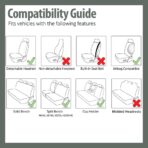 FH Group Universal Car Seat Covers Full Set for SUV Truck Sedan Vans | All-Purpose Cloth Seat Cover Set Airbag Compatible Washable Split Bench Protector Interior Upgrade - Black - Image 9