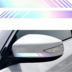 Augeny 2 PCS Car Rear View Mirror Stickers, Waterproof Vinyl Auto Side Rearview Mirror Stripes, Universal Reflective Anti-Collision Striped Warning Decal for Most Vehicles (Colorful)