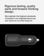 Belkin BoostCharge 42-Watt Dual Port Fast Car Charger w/30W USB-C & 12W USB-A Ports for iPhone 16, 16 Pro, Galaxy S25, S24, Pixel 9 & 8, Nintendo Switch 2 & More - Black - Image 6