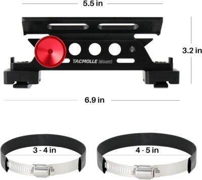 Rigid MOLLE Panel Fire Extinguisher Mount – Quick Release Fire Extinguisher Bracket with 4 Adjustable Clamps, Fits MOLLE Panels for Vehicles - Image 6