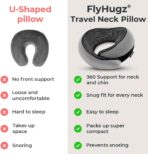 FlyHugz® Neck Travel Pillow | Memory Foam Neck Pillow for Comfort on Airplane | Compact and Ergonomic Design for Travel, Car Rides, and Home Use | Ideal for Adults and Kids - Image 6