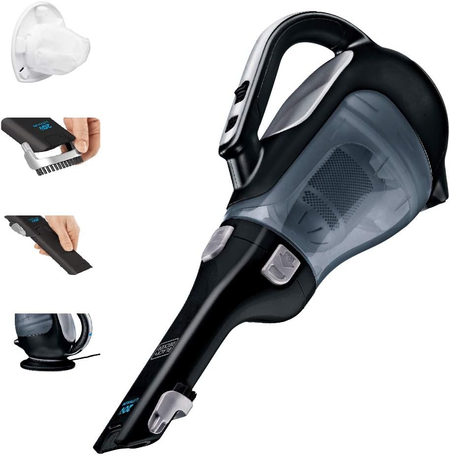61YAIx081WL._AC_SL1000_.jpg BLACK+DECKER dustbuster 20V Hand Vacuum Cordless Rechargeable, Car Vacuum Portable, Powerful Suction AdvancedClean Hand Vac with Extendible Crevice Tool, Flip-Up Brush and Charging Base (BDH2000L) - Image 1