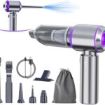 Car Vacuum Portable Cordless 20000PA High Power 4-in-1 Compressed Air Duster & Air Blower & Pump Hand Held Vacuum with Brushless Motor for Car, Home, Office,Camping Ideal Gifts for Men & Women