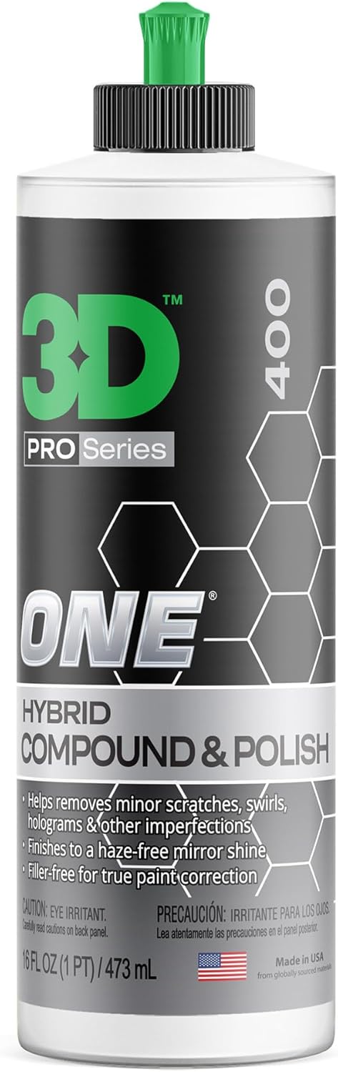 61YGhdqC88L._AC_SL1500_.jpg 3D One Car Scratch & Swirl Remover Hybrid Rubbing Compound & Polish Buffing Compound for True Paint Correction 16oz Made in USA - Image 1