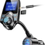 Nulaxy [2026 KM18 Upgraded Version] 48W Bluetooth 5.4 Car Adapter with Fasting Charging Ports [PD 30W & QC3.0 18W], Supports Hands-Free Call, 1.44" Screen Wireless Radio FM Transmitter, Black