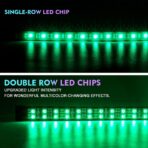 Xprite Double Row RGB LED Car Underglow Bluetooth Lights Strip, 4 PCS Underbody Neon Cars Exterior Glow Light Kit w/APP Control & Wireless Remote, Universal for Vehicles SUV Trucks Pickups Vans - Image 2