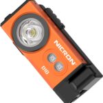 NICRON D10 Rechargeable Flashlights, 500 High Lumens EDC Mini Flashlight with Magnet 360° Rotation, RGB&UV Lights, IP54 Waterproof, Flexible Headlamp for Camping Fishing Hiking(Orange)