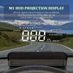 M1 White Windshield Projection Heads Up Display, Digital GPS Speedometer with Speed, Travel Direction Function, and Overspeed Alarm, Fatigue Driving Alarm， Suitable for All Vehicles - Image 2