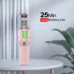 Portable Mini Car Vacuum Cleaner Pink, High Power Cordless(400g) Handheld Rechargeable Vacuum Cleaner for Desk V06 - Image 5