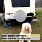 Spare Tire Cover, Silver Wheel Cover PVC Leather Waterproof Dust-Proof Universal Fit for Jeep Trailer RV SUV Camper Vehicle (14 Inch) - Image 5