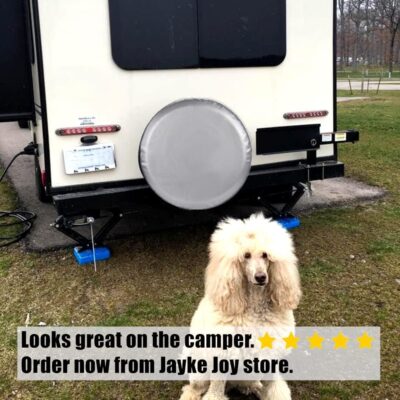 Spare Tire Cover, Silver Wheel Cover PVC Leather Waterproof Dust-Proof Universal Fit for Jeep Trailer RV SUV Camper Vehicle (14 Inch) - Image 5