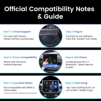 CarlinKit CarPlay Box Streaming Device for Car – YouTube, TikTok, Netflix CarPlay Adapter | Convert Wired to Wireless CarPlay & Android Auto | Android 13.0, 8-Core, 8GB+128GB, SM6225, Blue - Image 9