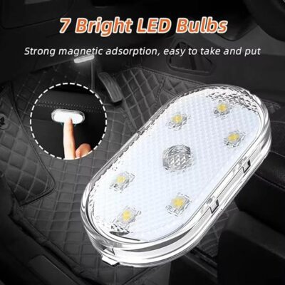 4 PCS Car LED Lights Interior Wireless,7 Colors Magnetic Car Interior Ambient Lights Kit Car Touch Lights,Portable USB Rechargeable Night Reading Light Car Interior Atmosphere Light (4pcs Set) - Image 4