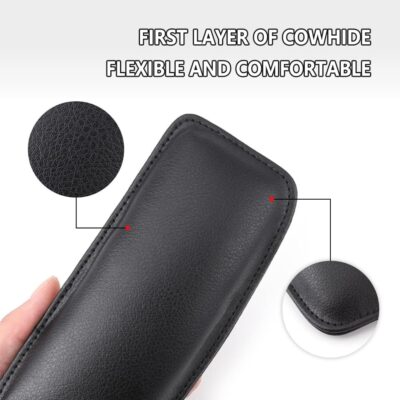 2PCS Car Knee Cushion,Soft Leather Car Door Armrest Pad for Knee Leg Elbow,Universal Car Center Console Cushion Pad Comfort Pillow for Automotive Interior Accessories (Black) - Image 6