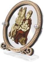 Shiv Parivar (Lord Shiva Family) Inlaid Wooden Figurine Showpiece for Car Dashboard, Prayer Room & Workspace | 3"x2.6" | Designer Trendy Series - Image 3