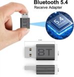 Mini 2-in-1 USB 3.5mm Bluetooth Receiver Car Kit,Bluetooth 5.4 Wireless Receiver Adapter,Low Latency Noise Cancellation,Plug and Play,Wireless Music Receiver for Car Music/Stereo Audio - Image 2