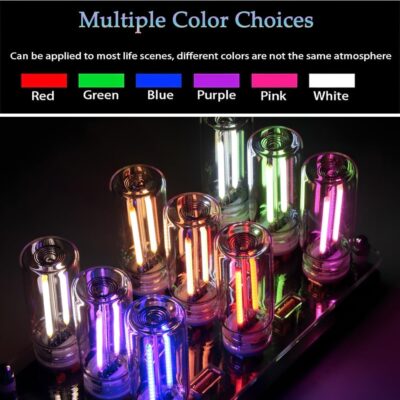 1 Pack Car LED Lights Interior, USB Light for Car Decor & Bedroom, Touch Dimmable Ambient Lighting, Mini Glass Bottle Night Light for Camping Gifts-Purple - Image 3