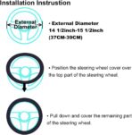 Fluffy Wool Sheepskin Fuzzy Black Car Steering Wheel Cover for Universal Auto Steering Wheel 14 1/2-15 1/2inch, Anti-Slip, Soft Plush, Comforting and Luxurious, Soft Texture (Black) - Image 8