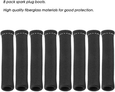 Spark Plug Wire Heat Shield Sleeve Protection 2500 High Temp Heat Tape Protect 8-Pack (Black) - Image 5