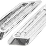 uxcell 2Pcs Chrome Adhesive Car Side Fender Vent Air Flow Decoration Sticker 17 x 4.5cm