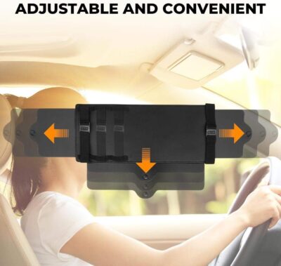 JoyTutus Car Sun Visor Sunshade Extender, Adjustable Sun Visor Protects from Anti-Glare, UV Rays Blocker Window Windshield Sunshade Extender for Car SUV - Image 5