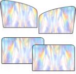 Holographic Front & Rear Car Window Shades, Magnetic Car Side Window Covers, Blackout Auto Privacy Curtains for Blocking Sunlight, Camping, Napping, Sleeping, Breastfeeding (4PCS)