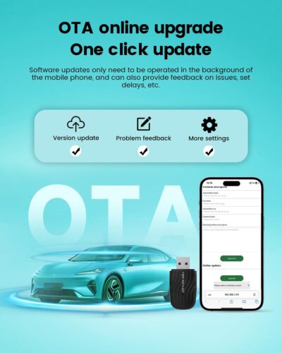 H-Air2.0 Wireless CarPlay & Android Auto Adapter, 2026 Upgrade, Plug & Play USB Dongle, Convert Wired CarPlay Auto to Wireless, For Apple iPhone & Android Phones, No Latency, Fast Connection - Image 7