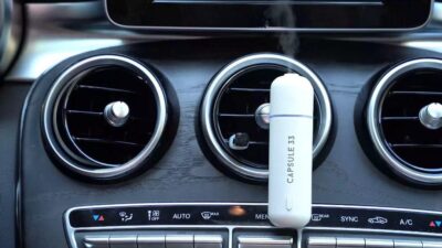 Car Perfume Starter Pack, Car Air Freshener, Ultrasonic Aroma Diffuser, 6 Fragrances (White Crystal, Red Diamond, East Gold, Ocean Blue, Sweet Cherry, Light Pink) (White) - Image 4