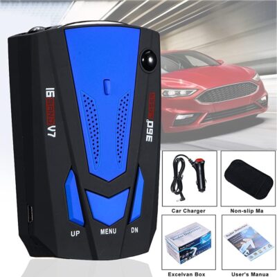 Car Radar Detector 360° GPS Speed Police Safe 16 Band Voice Alert,1080P HD Auto Focus Webcam with Microphone (Blue) - Image 5
