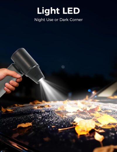 Compressed Air Duster-180000RPM Electric Air Duster Rechargeable Brushless Motor, Stepless Speed/3-Gear Adjustable Mini Blower Cordless with LED Light, Dust Blower for Computer, House, Outdoor, Car - Image 8