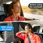 2 Pack Car Window Shades with 10 Strong Magnets 26.8"x18.5" Dual Layer Car Rear/Side Window Sunshade - Full Blackout Semi-Transparent 2-in-1 Universal Auto Sun Shade Privacy Screen - Image 5