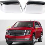 AUCERAMIC Chrome Mirror Cover Caps Compatible with 2015-2019 Chevy Tahoe Suburban GMC Yukon/Yukon XL (2 Pcs Chrome Side View Mirror Covers Replacement)