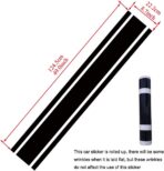 49"x 8.7" Car Hood Sticker Auto Racing Stripes Body Side Decal Hood Stripe Decal Vinyl Modified Decoration Accessories for Vehicles (A Black) - Image 2