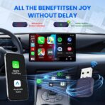 CarlinKit Mini Ultra 2-in-1 Wireless Android Auto for Android 11+ & Wireless CarPlay Adapter for iOS 10+, USB-C/A, Plug & Play, Low Latency, Mini USB Design for OEM Cars, Dark Blue - Image 6