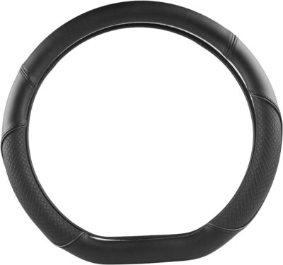 GIANT PANDA D Shape Steering Wheel Cover for Nissan Rogue Kicks - Auto Car Steering Wheel Cover Customized for Nissan Altima Sentra(Black+Black Line-D-Shaped) - Image 8