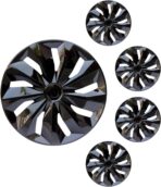 Hubcaps Wheel Covers Replacement R16 Hub Cap Universal Steel Wheels Rims Tire Cover ABS Material Exterior Accessories for Most Car Truck SUV -Set of 4（16-inch，Black）