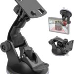 EWAY 4-Hole Direct Fit Suction Cup Mount for Backup Camera 4.3"/5" Monitor, Knob-Lock Adjustable Dashboard Windshield Monitor Mounting Bracket Holder for Car Rear View Camera Screen Display Stand