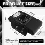 4 in 1 Center Console Cover,Multifunctional Car Armrest Storage Box with Cup Holder& Phone Holder& Car Tissue Holder,7.68 * 13.98" Arm Rest Cover for Cars with 2 Side Pockets - Image 2