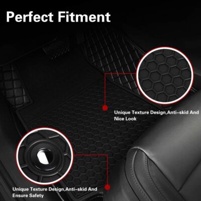 Car Rubber Floor Mat for Honda CRV CR-V 5th Generation 2017-2022 Custom Fit Full Black Auto Liner Mats All Weather Protection Heavy Duty Odorless - Image 7