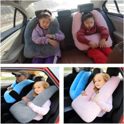 Travel Pillow Cushion for The Back Seat of Car Car Pillow for Kids A Sleeping Artifact Suitable for Long-Distance Travel of Adults and Children Travel Pillow for Kids Pink - Image 4