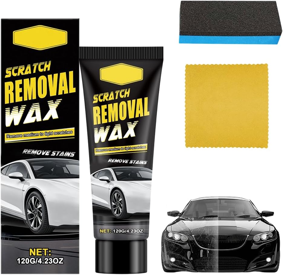 61aQOjMYzaL._AC_SL1000_.jpg Car Scratch Remover Wax, 2026 New Car Scratch Repair with Sponge and Cloth, Multi-purpose Paint Scratch Remover for Car Detailing, Easy to Use Car Scratch Repair Kit for Drivers(1PCS) - Image 1