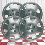 Set of 4 14" Push-on Silver Hubcaps for Toyota Echo 2000-2005