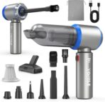 Mini Vacuum Cleaner, 2 in 1 27000PA Brushless Car Vacuum &250000RPM Air Duster 9000mAh Battery Air Blower Wireless Handheld Vacuum for Car,Office and Home (27Kpa)